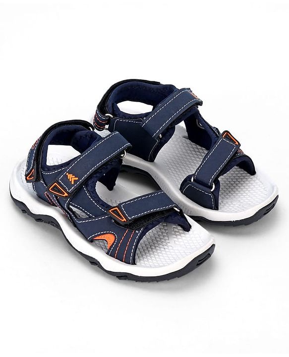 Pine Kids Solid Sandals With Velcro Closure - Navy Blue