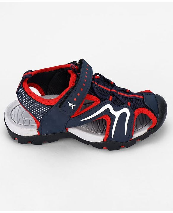 Pine Kids Solid Sandals With Velcro Closure - Navy Blue