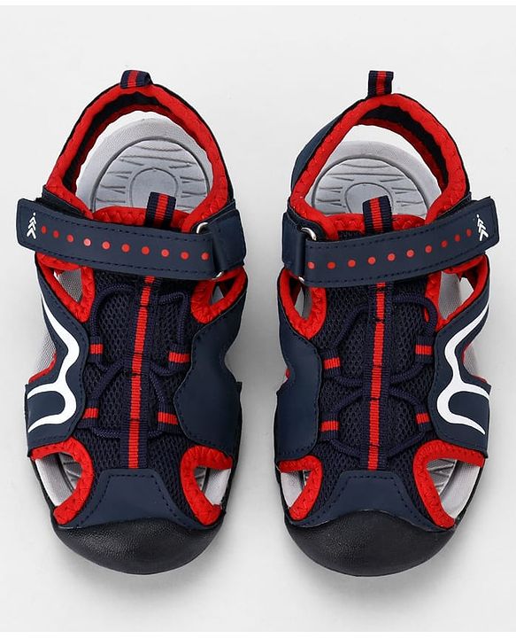 Pine Kids Solid Sandals With Velcro Closure - Navy Blue