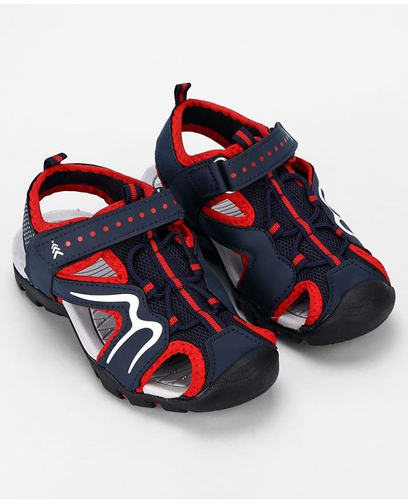 Pine Kids Solid Sandals With Velcro Closure - Navy Blue