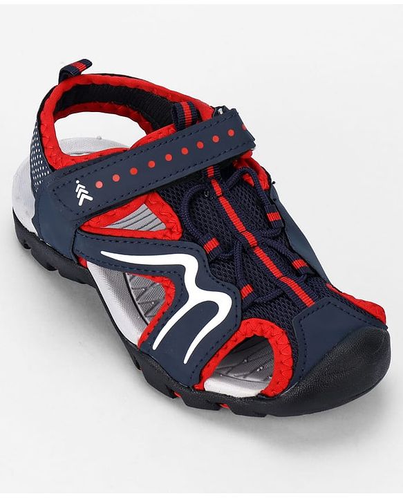 Pine Kids Solid Sandals With Velcro Closure - Navy Blue