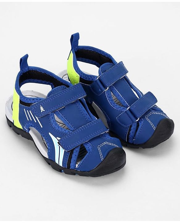 Pine Kids Solid Sandals With Velcro Closure - Blue