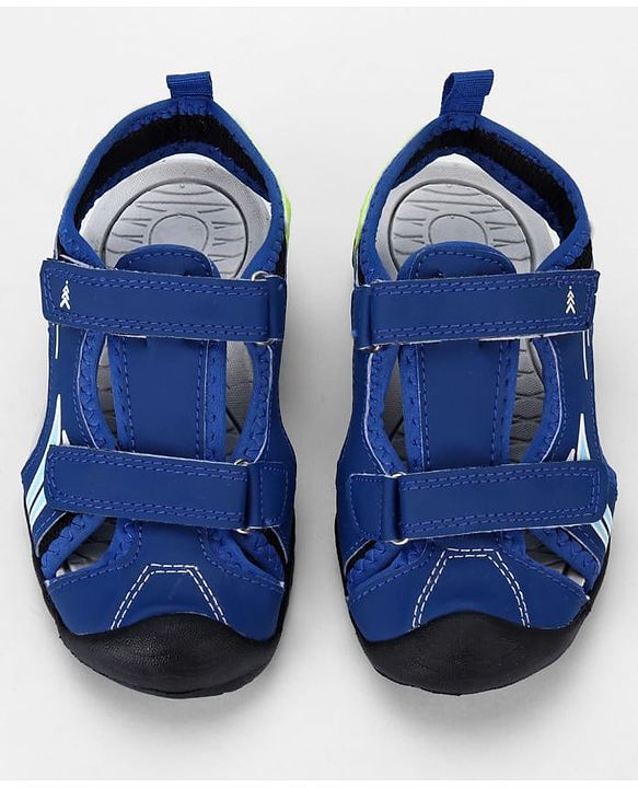 Pine Kids Solid Sandals With Velcro Closure - Blue