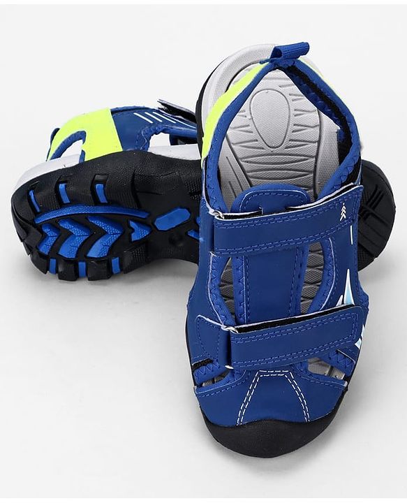 Pine Kids Solid Sandals With Velcro Closure - Blue