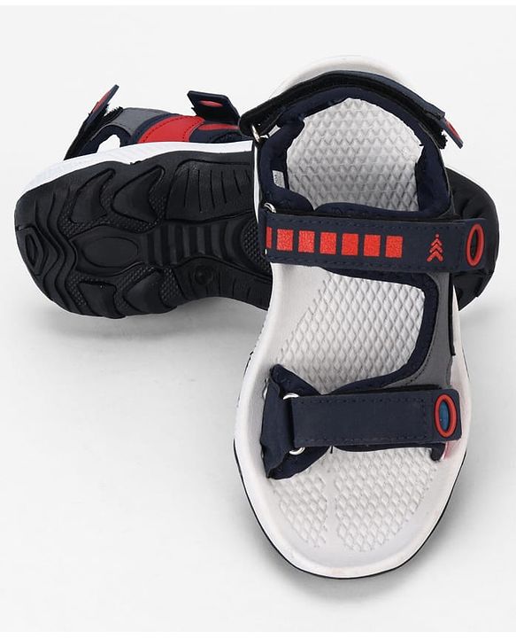 Pine Kids Velcro Closure Sandals - Red & Black