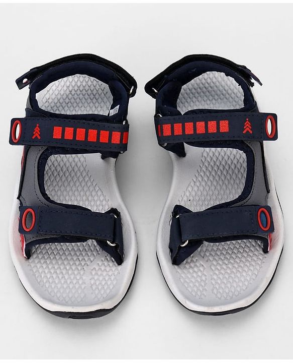 Pine Kids Velcro Closure Sandals - Red & Black