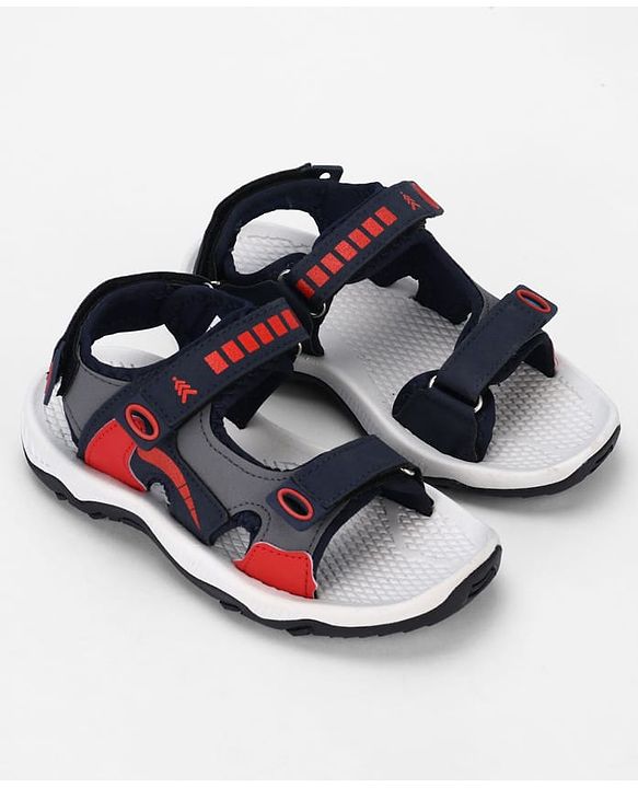 Pine Kids Velcro Closure Sandals - Red & Black