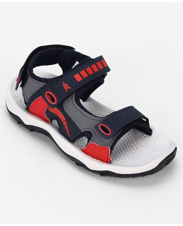 Pine Kids Velcro Closure Sandals - Red & Black