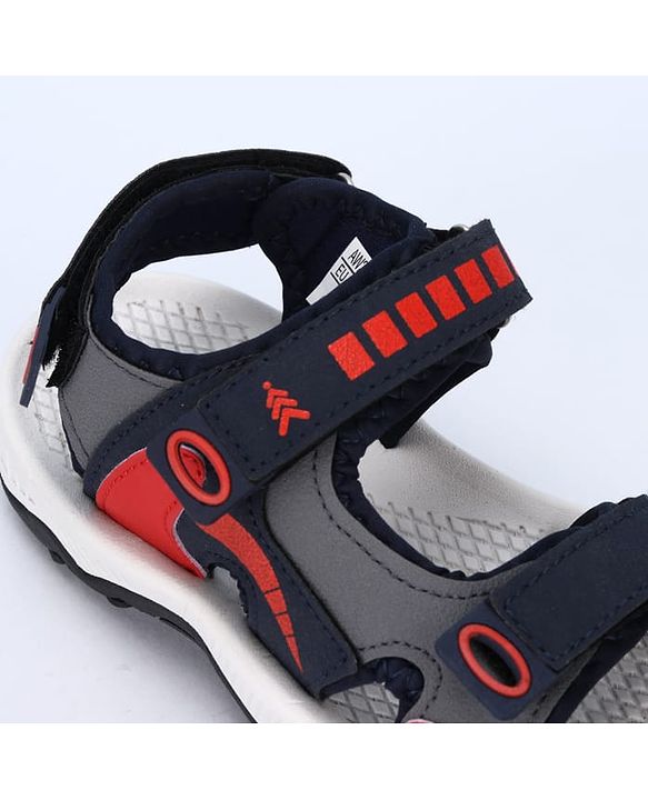 Pine Kids Velcro Closure Sandals - Red & Black