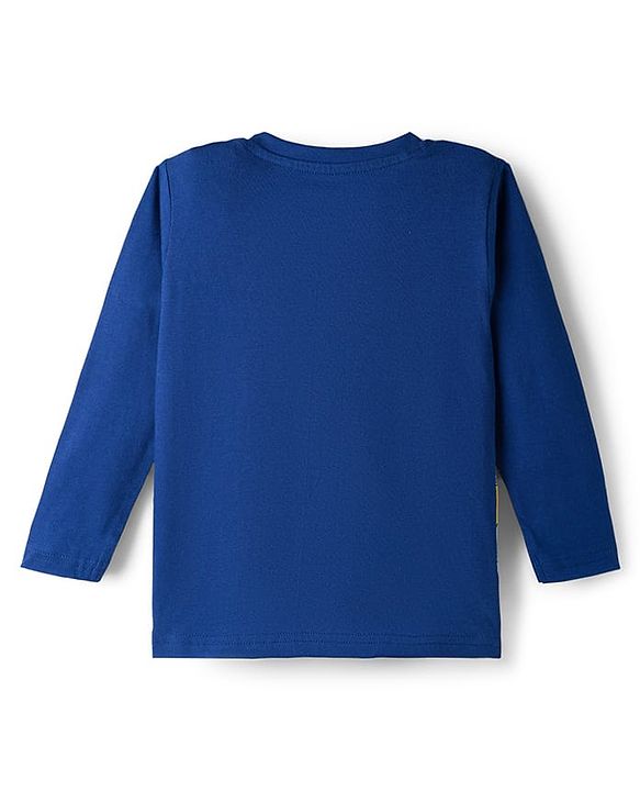 Babyhug Cotton Knit Full Sleeves Night Suit With Tiger Print - Navy Blue