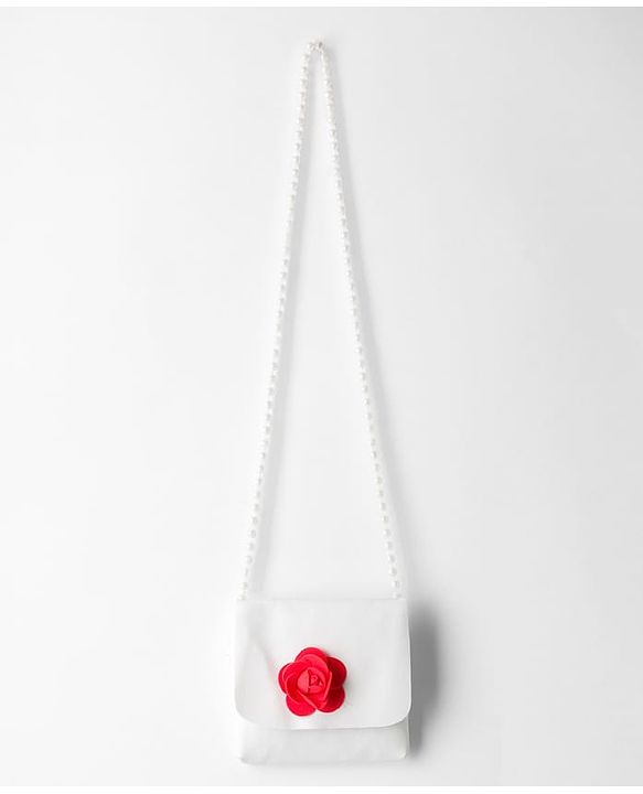 Babyhug Cotton Knit Full Sleeves Frock With Text Embroidery & Sling Bag - Red