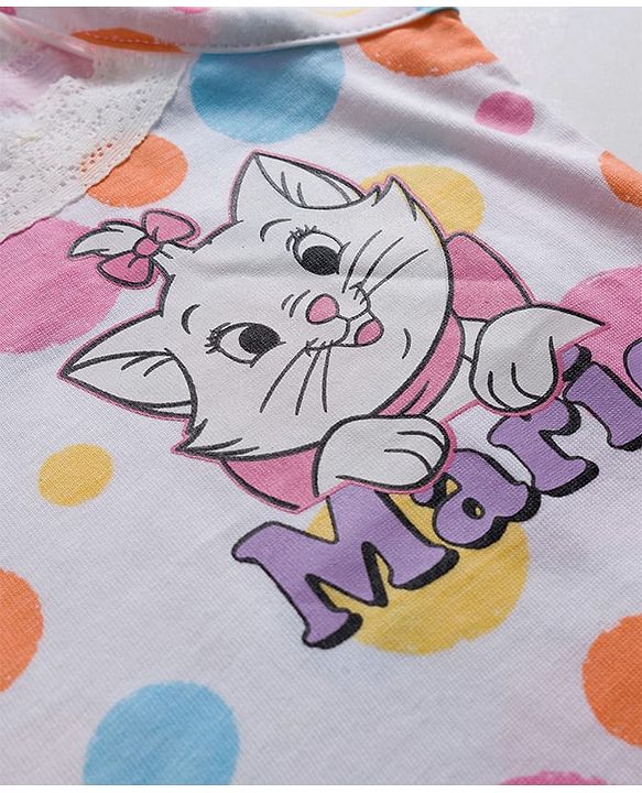 Babyhug Disney Single Jersey Knit Sleeveless Slips with Marie Graphic Pack of 3 - White Lilac & Pink