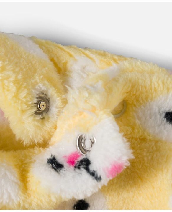 Babyhug Velour Knit Full Sleeves Winter Wear Night Suit With Heart Print - Yellow
