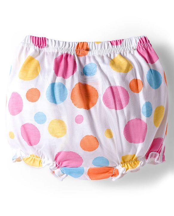 Babyhug Disney Lycra Knit Bloomer with Marie Graphic & Bow Applique Pack of 3 - Lilac White & Pink