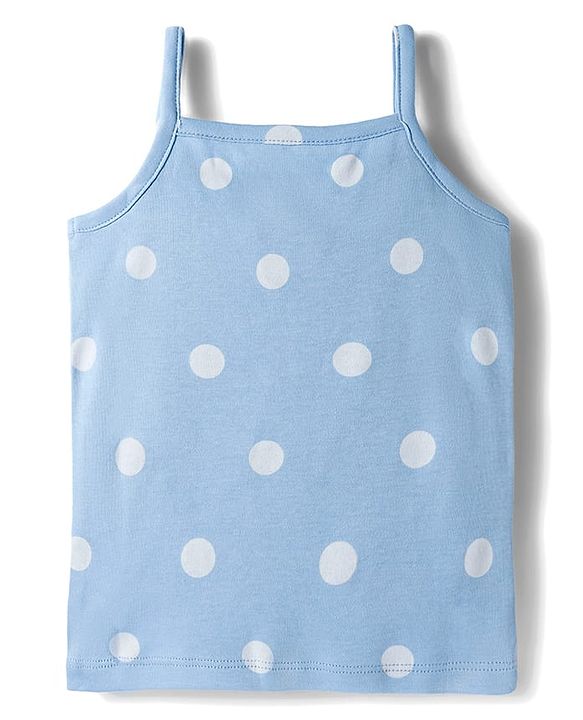 Babyhug Disney Lycra Knit Sleeveless Slips with Minnie Mouse Graphic & Polka Dot Pack of 3 - Light Blue Orange & Dark Pink