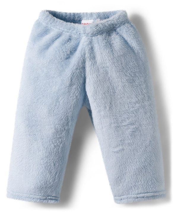 Babyhug Velour Knit Full Sleeves Winter Night Suit with Racoon Embroidery - Blue