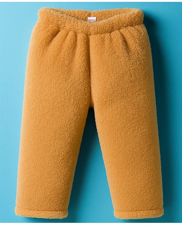 Babyhug Velour Knit Full Raglan Sleeves Winter Wear Night Suit With Bear Applique - Beige