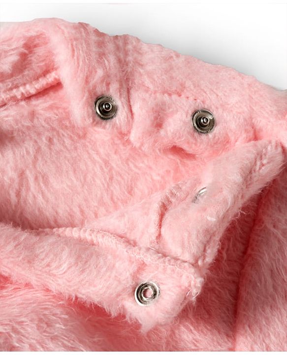 Babyhug Velour Knit Full Sleeves Winter Wear Night Suit With Animal Embriodery - Pink