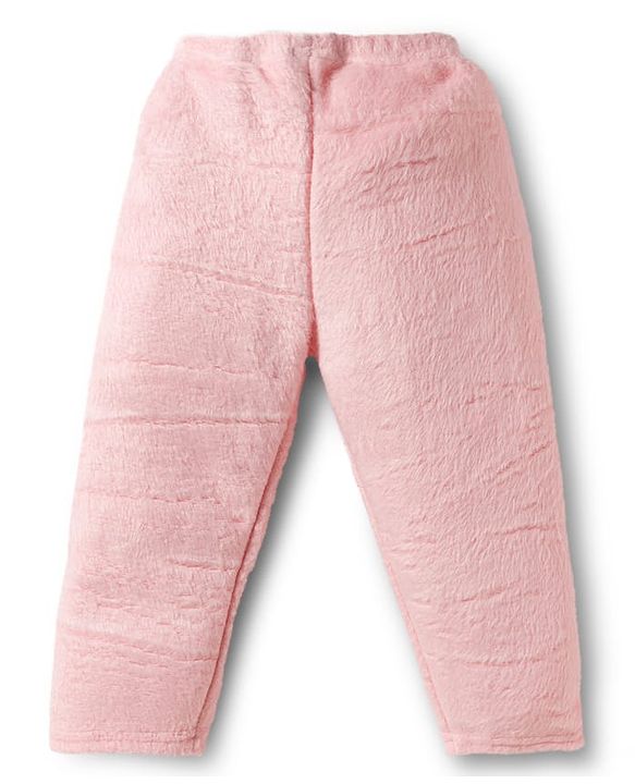 Babyhug Velour Knit Full Sleeves Winter Wear Night Suit With Animal Embriodery - Pink