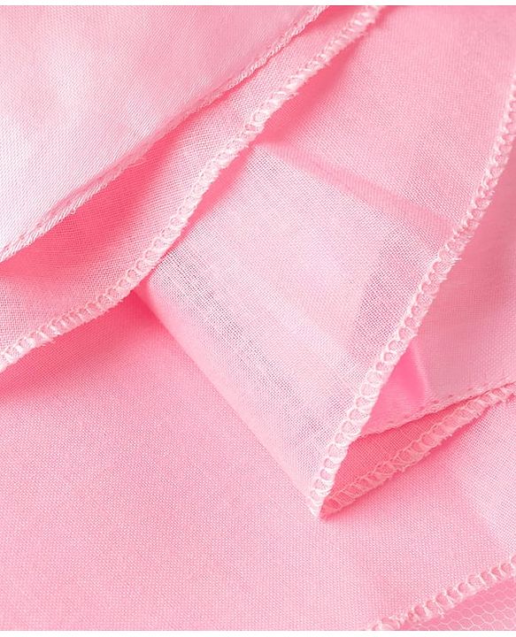 Pine Kids Woven Half Sleeves Party Dress With Sequin & Bow Applique - Pink