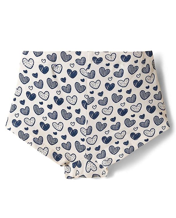 Pine Kids Cotton Knit Hipster  Panties With Heart Print Pack Of 3 (Colour May Vary)