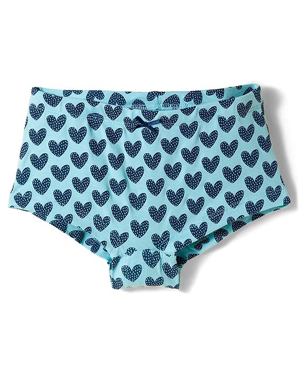 Pine Kids Cotton Knit Hipster  Panties With Heart Print Pack Of 3 (Colour May Vary)