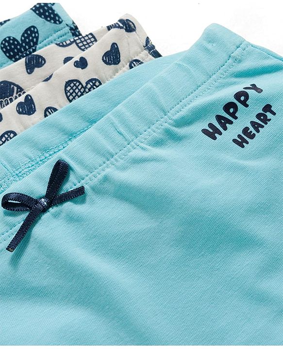 Pine Kids Cotton Knit Hipster  Panties With Heart Print Pack Of 3 (Colour May Vary)