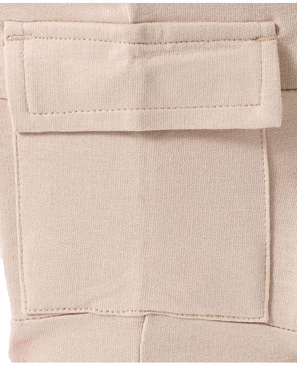 Babyhug 100% Cotton Knit Raglan Full Sleeves Bear Printed T-Shirt & Trouser Set - Beige