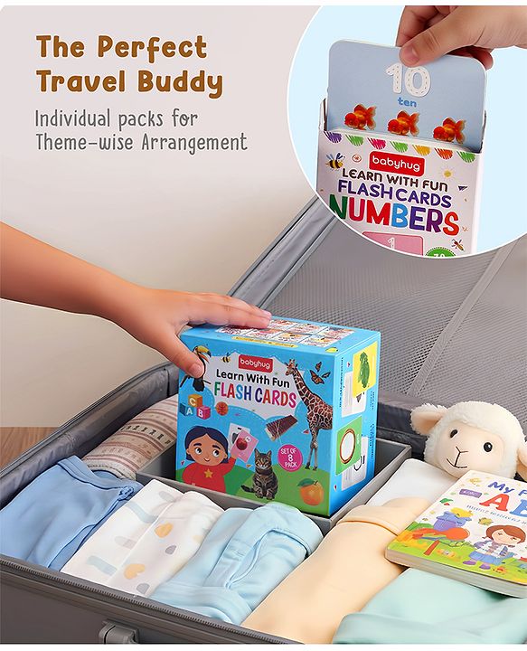 Babyhug 150 Piece Early Learning Flash Cards 8 Themes in One| Educational Double-Sided Cards| Montessori Learning| Fosters Interest| Colorful Cards| Safe & Non-Toxic - Multicolor