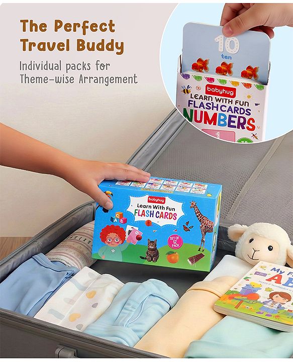 Babyhug 150 Piece Early Learning Flash Cards 8 Themes in One| Educational Double-Sided Cards| Montessori Learning| Fosters Interest| Colorful Cards| Safe & Non-Toxic - Multicolor