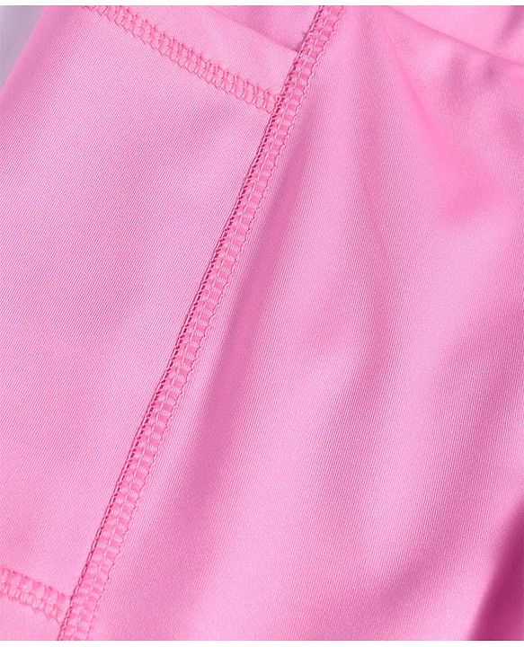 Pine Active Knit Full Length Printed Super Stretch Leggings With Ombre Print- Pink & Light Blue