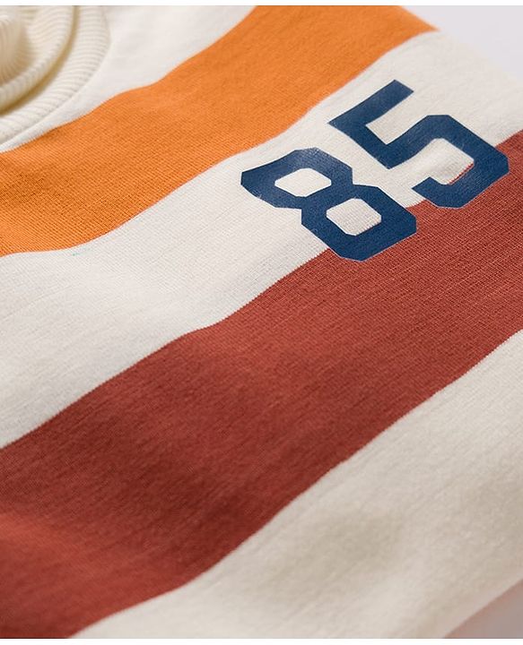 Babyhug Knitted Full Sleeves Turtle Neck Winter T-Shirt - Off White