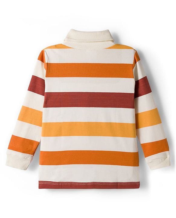 Babyhug Knitted Full Sleeves Turtle Neck Winter T-Shirt - Off White