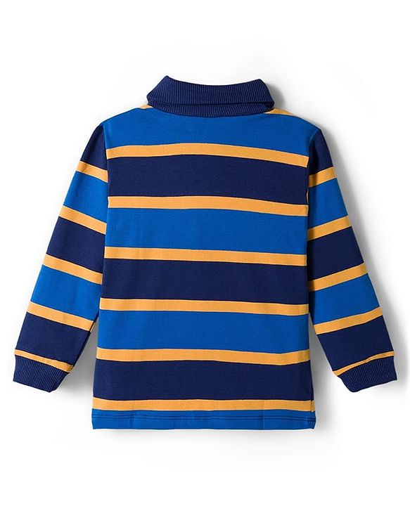 Babyhug Knitted Full Sleeves Turtle Neck Winter T-Shirt - Navy Blue
