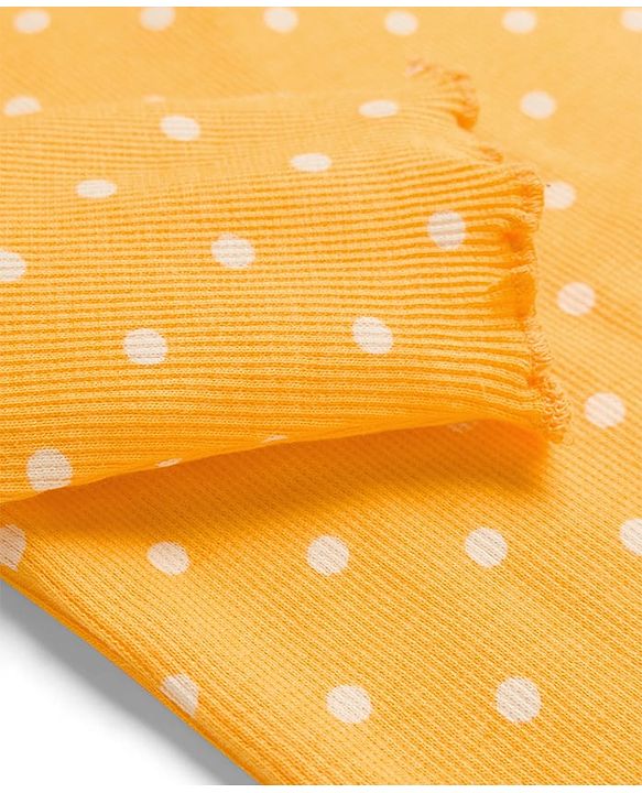 Babyhug Cotton Elastane Knit Full Sleeves Turtle Neck Winter T-Shirt with Polka Dot Print - Yellow
