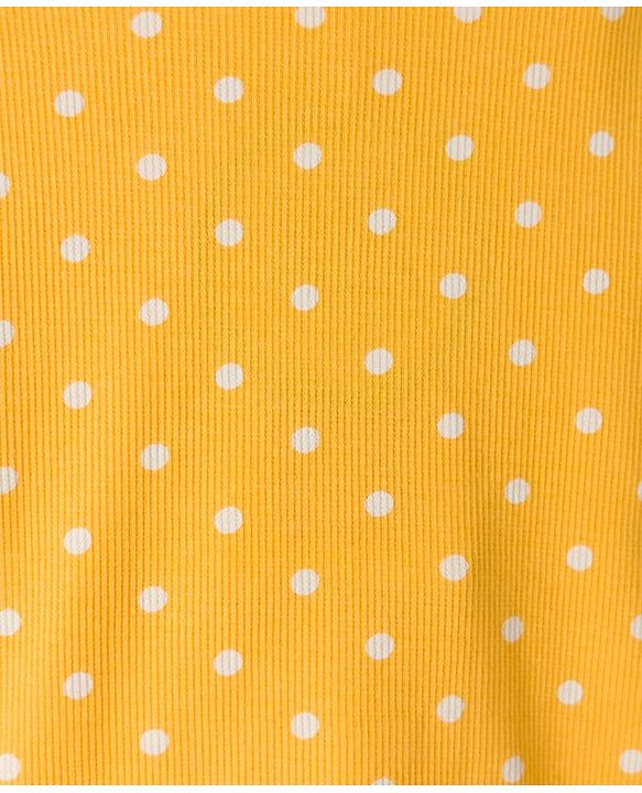Babyhug Cotton Elastane Knit Full Sleeves Turtle Neck Winter T-Shirt with Polka Dot Print - Yellow