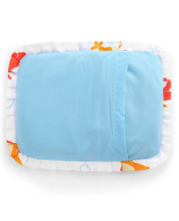 Babyhug Head Shaping Rai Pillow with Extra Cover Aeroplane Theme  White| 1 Kg Mustard Seeds| Cotton Cover| Natural Warming Property|Prevents Cold & Flat Head Syndrome| NewBorn Neck & Shoulder Support