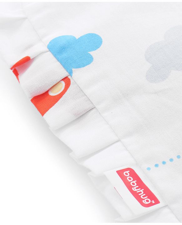 Babyhug Head Shaping Rai Pillow with Extra Cover Aeroplane Theme  White| 1 Kg Mustard Seeds| Cotton Cover| Natural Warming Property|Prevents Cold & Flat Head Syndrome| NewBorn Neck & Shoulder Support