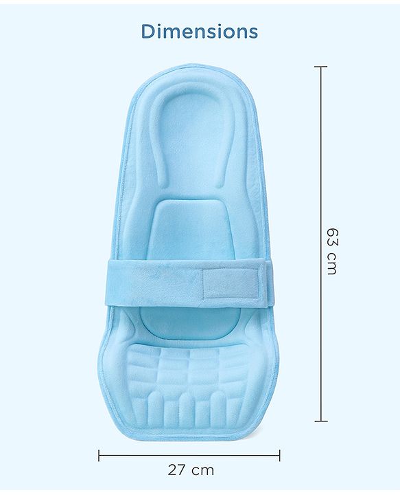 Babyhug 2-in-1 Carrier & Feeding Pillow Velvet - Blue | Infant Carrying and Feeding Support| Ideal for New Moms| Full Body Support| Safety Harness