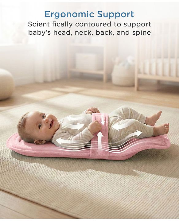 Babyhug 2-in-1 Carrier & Feeding Pillow Velvet - Blue | Infant Carrying and Feeding Support| Ideal for New Moms| Full Body Support| Safety Harness