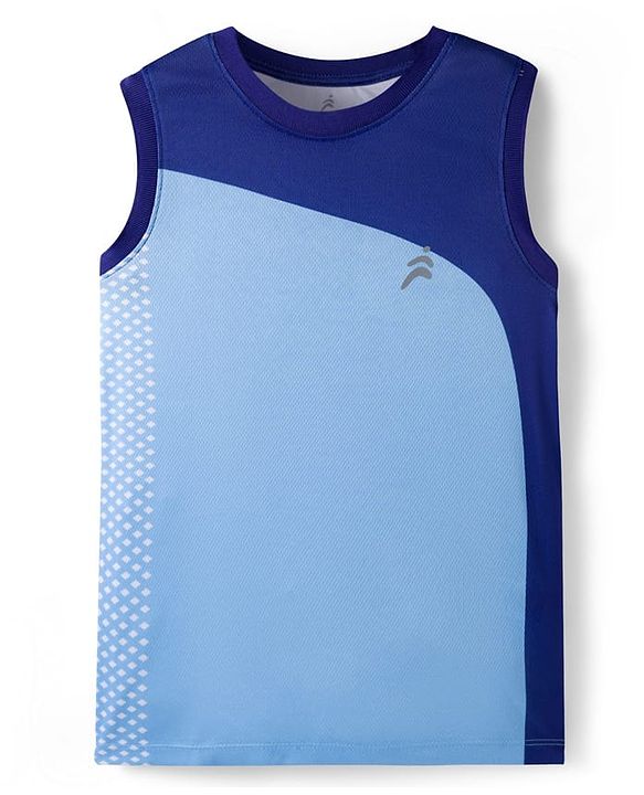 Pine Active Knit Sleeveless T-Shirt & Shorts Set With Tape Detailing - Blue & Navy Blue