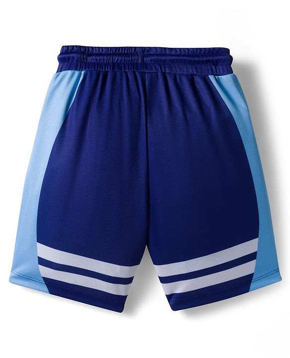 Pine Active Knit Sleeveless T-Shirt & Shorts Set With Tape Detailing - Blue & Navy Blue