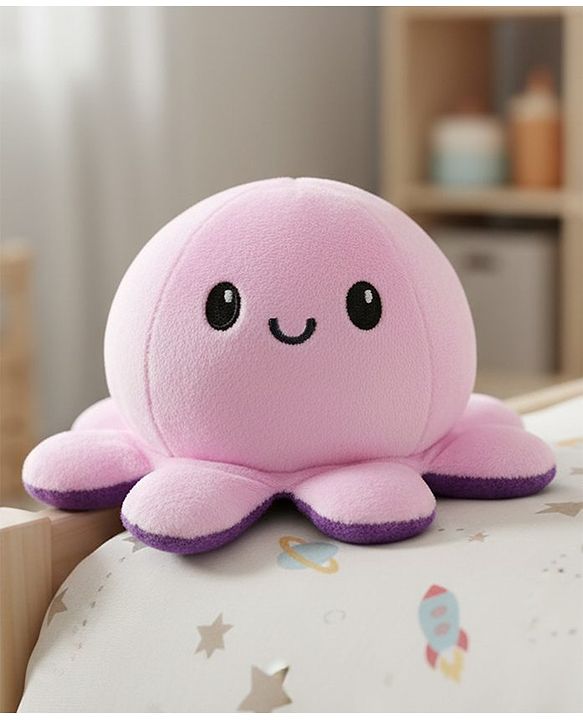 Babyhug Octopus Plush Reversible Soft Toy - 12cm| Toddler Gifting for Boys & Girls| Stuffed Animal| Baby Safe| Cuddle & Travel Partner| Super Soft Fabric