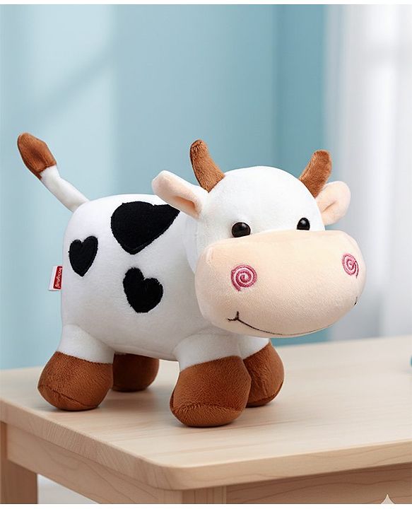 Babyhug Plush Cow Soft Toy - 30 cm| Toddler Gifting for Boys & Girls| Stuffed Animal| Baby Safe| Cuddle & Travel Partner| Super Soft Fabric
