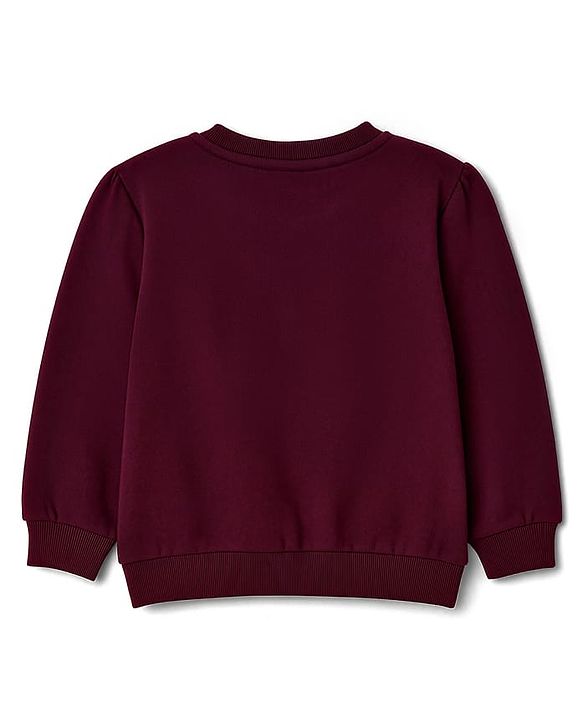 Babyhug Terry Knit Full Sleeves Sweatshirt with Foil Text Print - Maroon