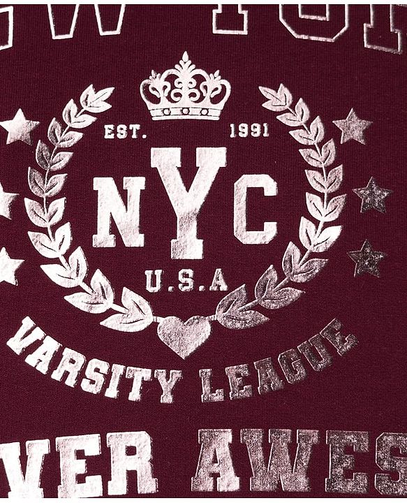 Babyhug Terry Knit Full Sleeves Sweatshirt with Foil Text Print - Maroon