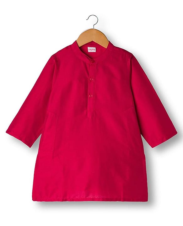 Babyhug Rayon Woven Full Sleeves Kurta Dhoti Set with Jacket & Abstract Print - Fuchsia