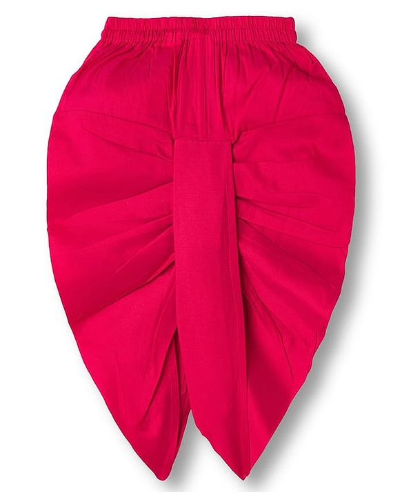 Babyhug Rayon Woven Full Sleeves Kurta Dhoti Set with Jacket & Abstract Print - Fuchsia