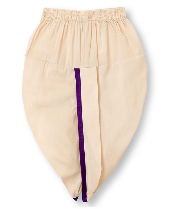 Babyhug Cotton Blend Woven Full Sleeves Kurta Dhoti Set With Foil Print - Purple & White