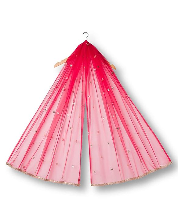 Babyhug Georgette Woven Sleeveless Halter Neck Kurti Palazzo  & Dupatta Set With Sequin Embriodery - Yellow & Red